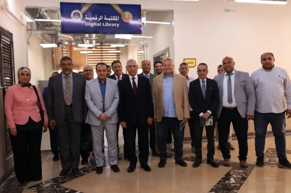 إفتتاح  المكتبة المركزية والرقمية وقاعات الاستذكار بـ"المنيا الأهلية"